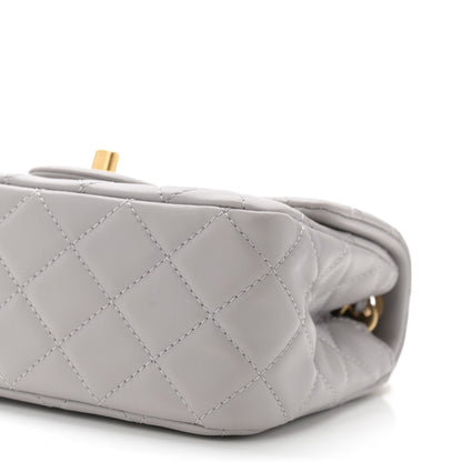 Chanel Lambskin Quilted Mini Pearl Crush Flap Light Grey 10 of 11