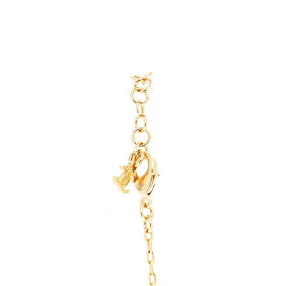 Chanel Crystal Metal CC Round Pendant Necklace Gold 5 of 6