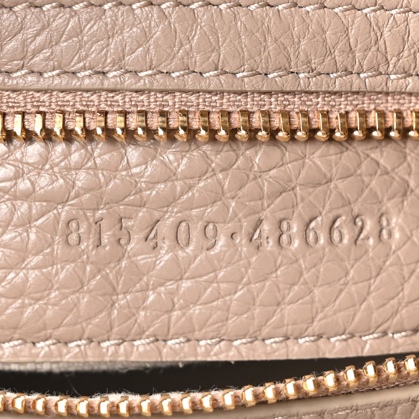 GG Grainy Calfskin Emblem Medium Half Moon Shoulder Bag Taupe