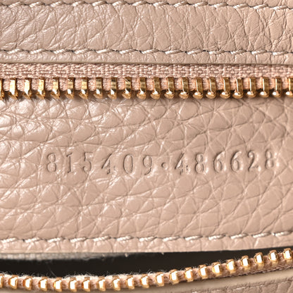 Gucci GG Grainy Calfskin Emblem Medium Half Moon Shoulder Bag Taupe 7 of 11