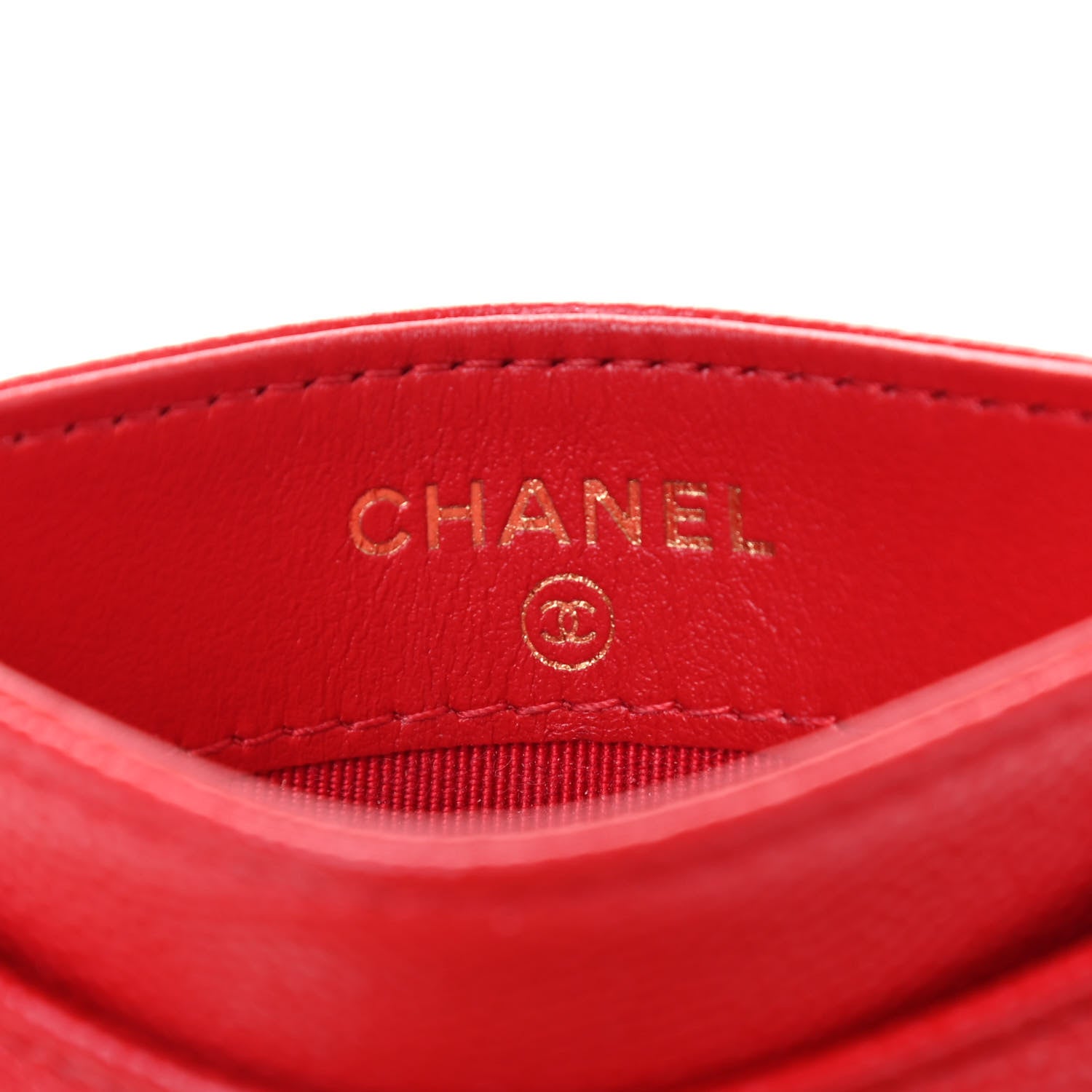 Chanel Caviar Quilted Card Holder Red 6 of 8