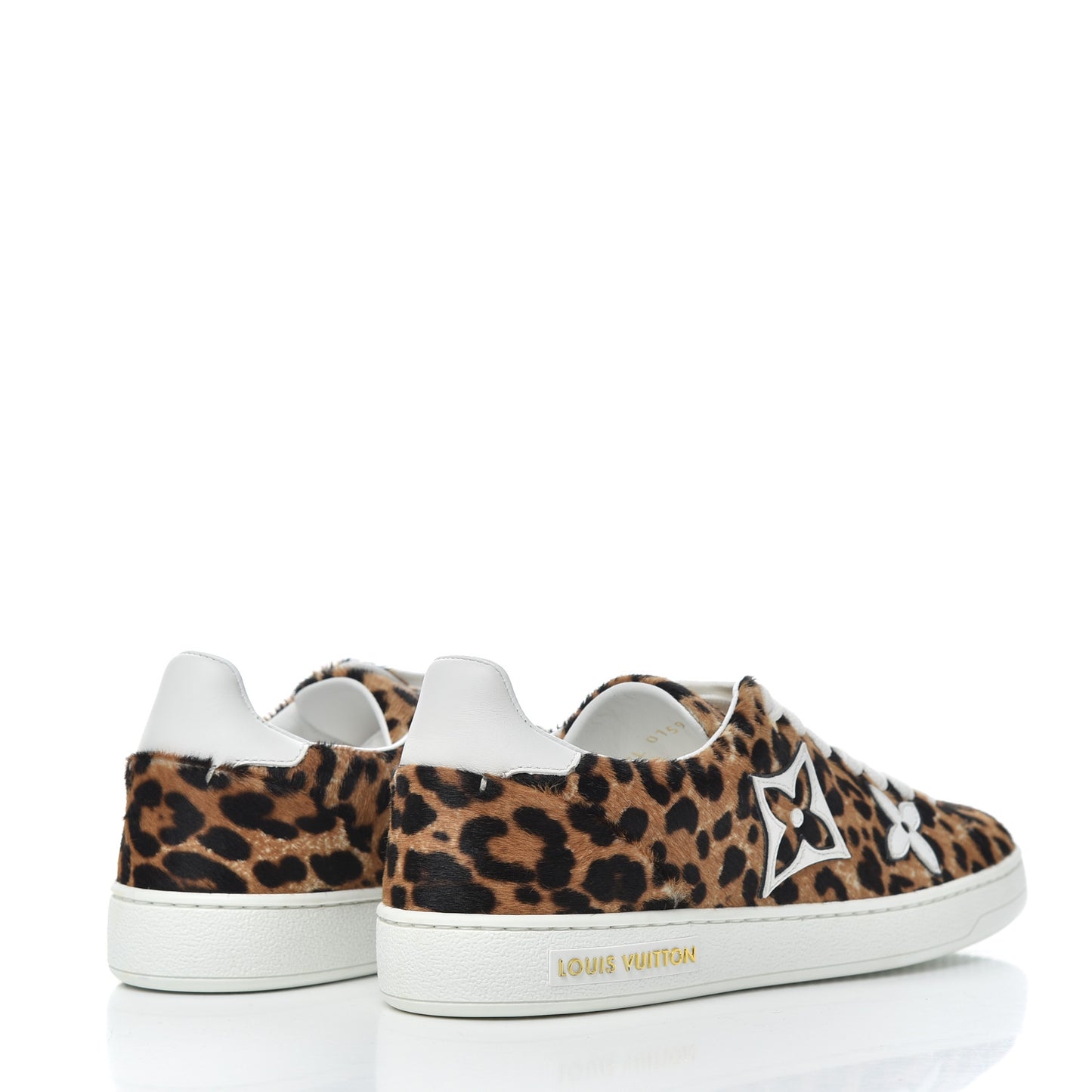 Calfskin Pony Hair Leopard Monogram Frontrow Sneakers 35