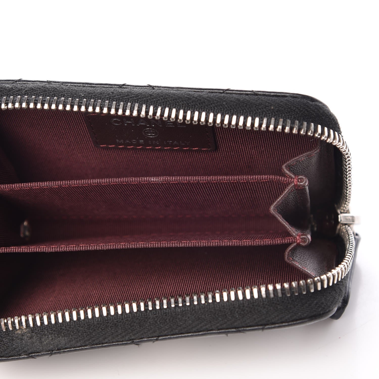 Chanel Lambskin Quilted Zip Coin Purse Black 5 of 9