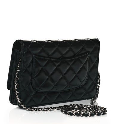 Chanel Lambskin Quilted Wallet On Chain WOC Black 3 of 15