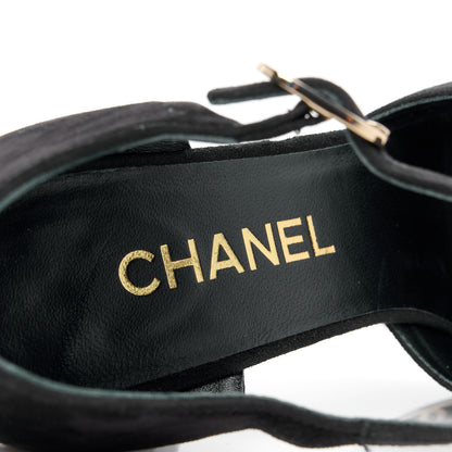 Chanel Patent Suede CC Platform Pumps 39.5 Black 7 of 10