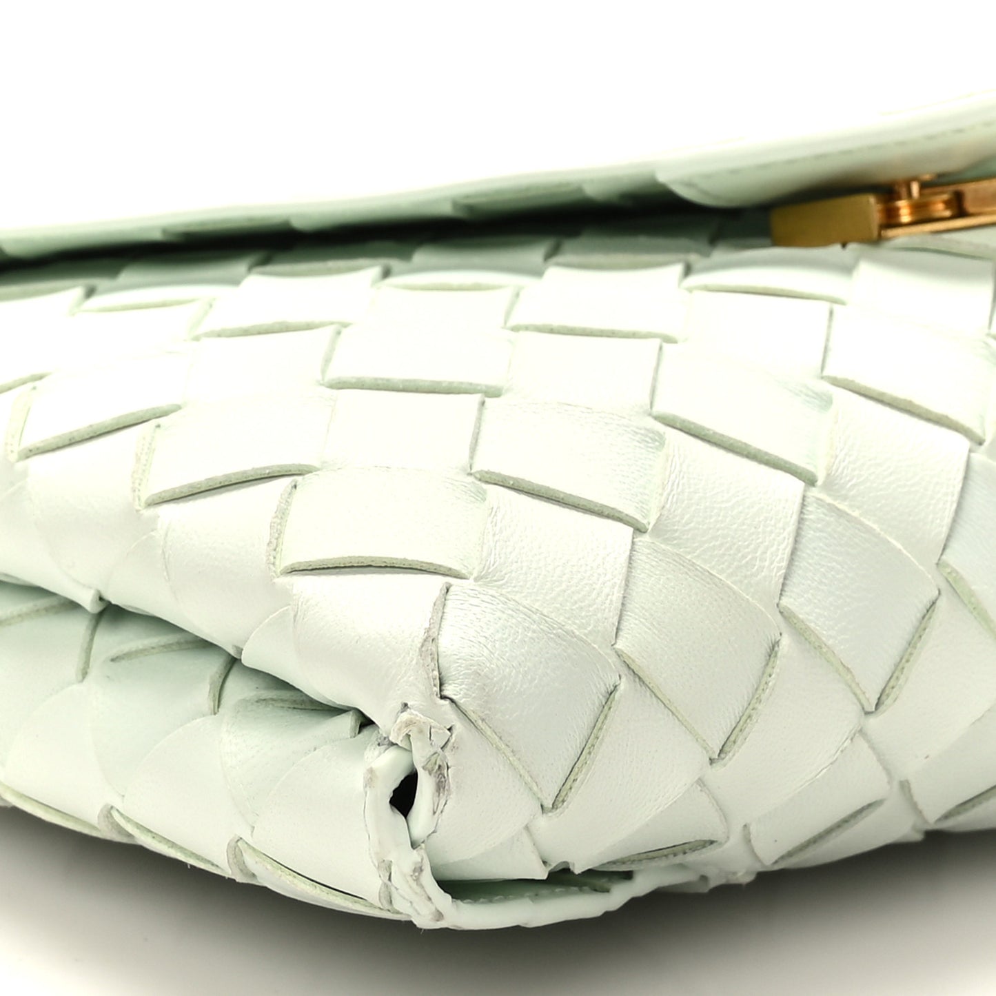 Nappa Intrecciato Origami Chain Crossbody Glacier