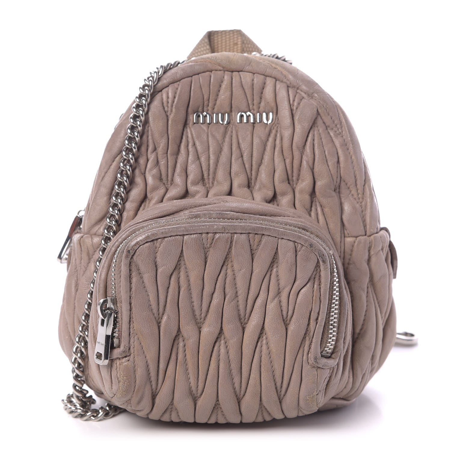Miu Miu Nappa Matelasse Mini Backpack Cipria 1 of 15