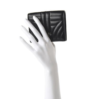 Prada Soft Calfskin Impunture Diagramme Wallet Black 2 of 10