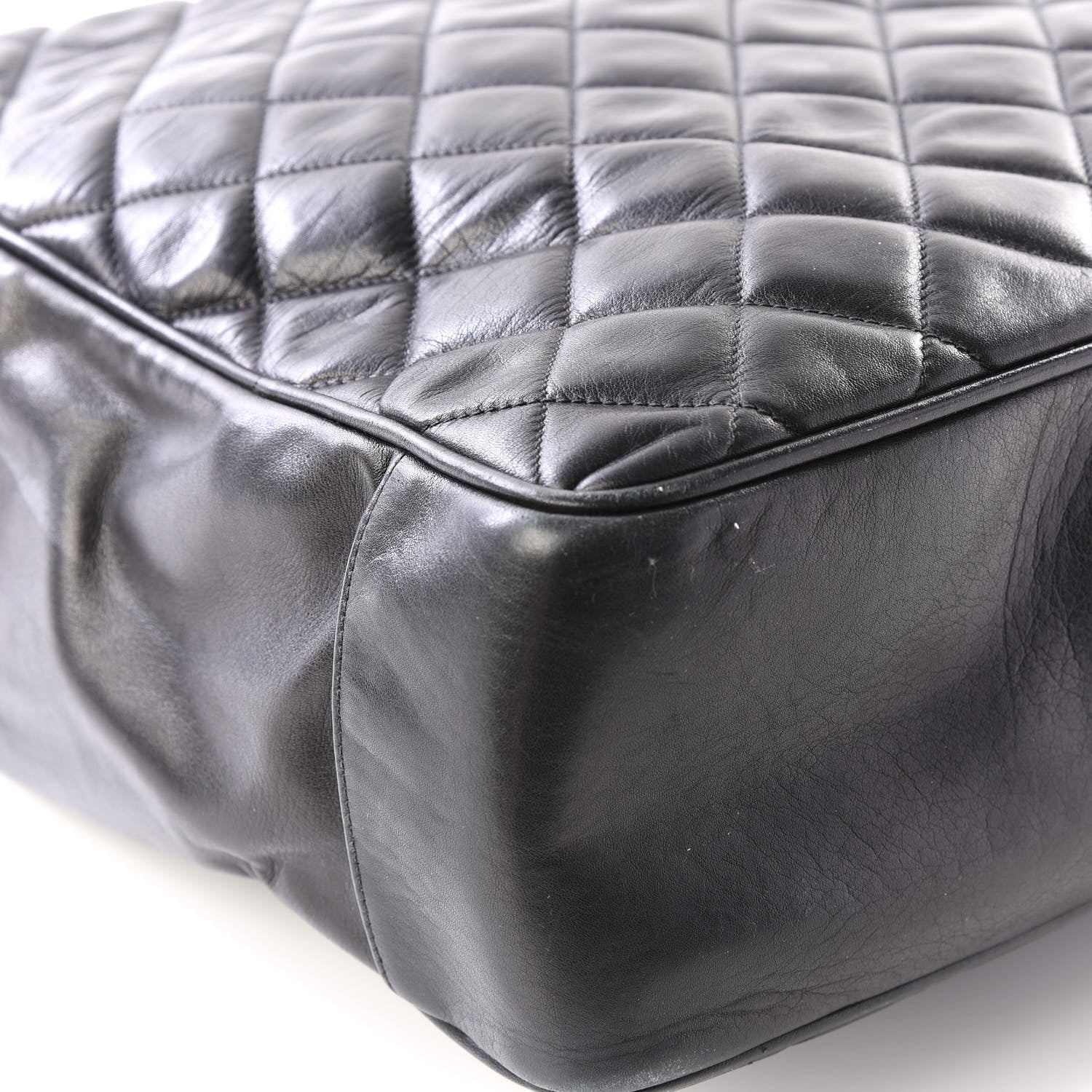 Chanel Lambskin Quilted Shopping Tote Black 7 of 12