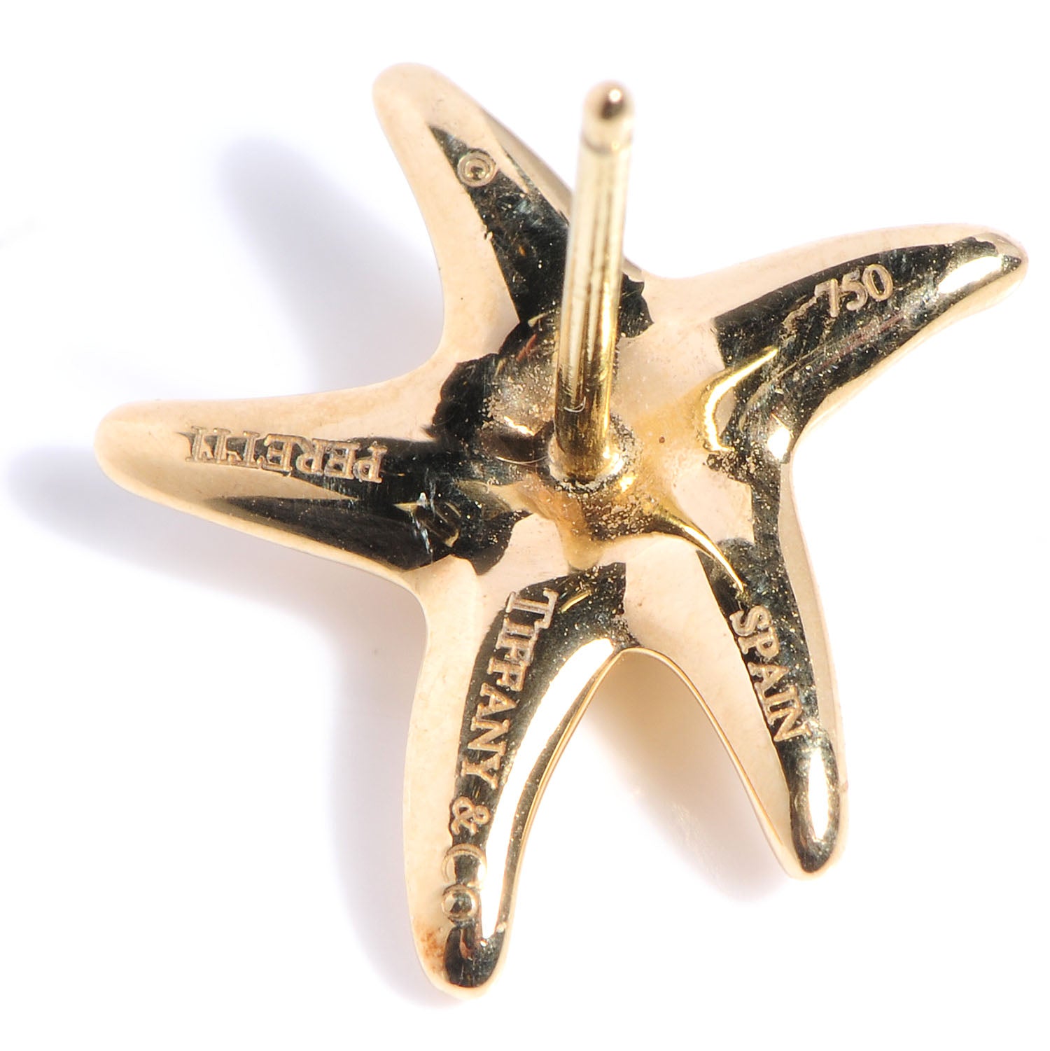 Tiffany 18K Yellow Gold 15mm Elsa Peretti Starfish Earrings 4 of 4