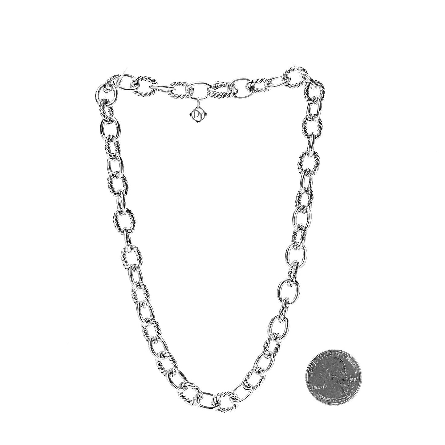 Sterling Silver 12mm Oval Link Necklace