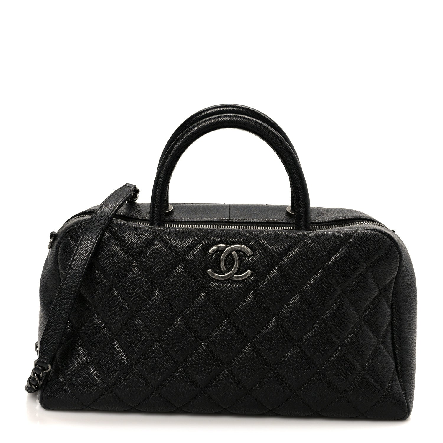 Chanel Caviar Quilted Large Coco Handle Bowling Bag Black 1 of 10