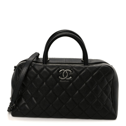 Chanel Caviar Quilted Large Coco Handle Bowling Bag Black 1 of 10