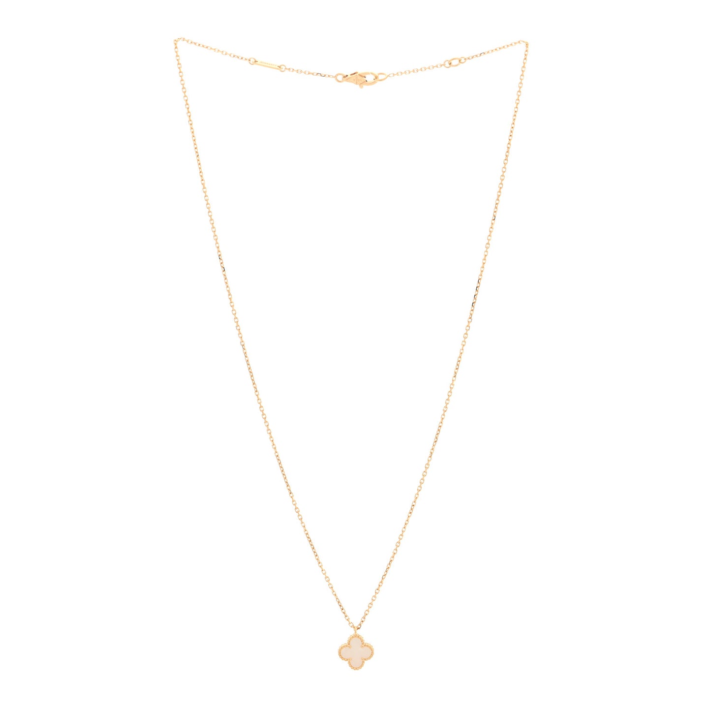 18K Yellow Gold Mother of Pearl Sweet Alhambra Pendant Necklace