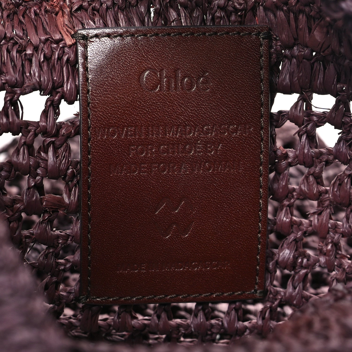 Chloe Raffia Small Summer Banana Tote Kohl Brown 6 of 9