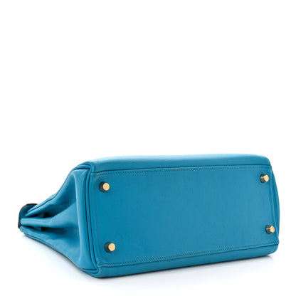 Hermes Evercolor Kelly Retourne 28 Bleu Zanzibar 4 of 17