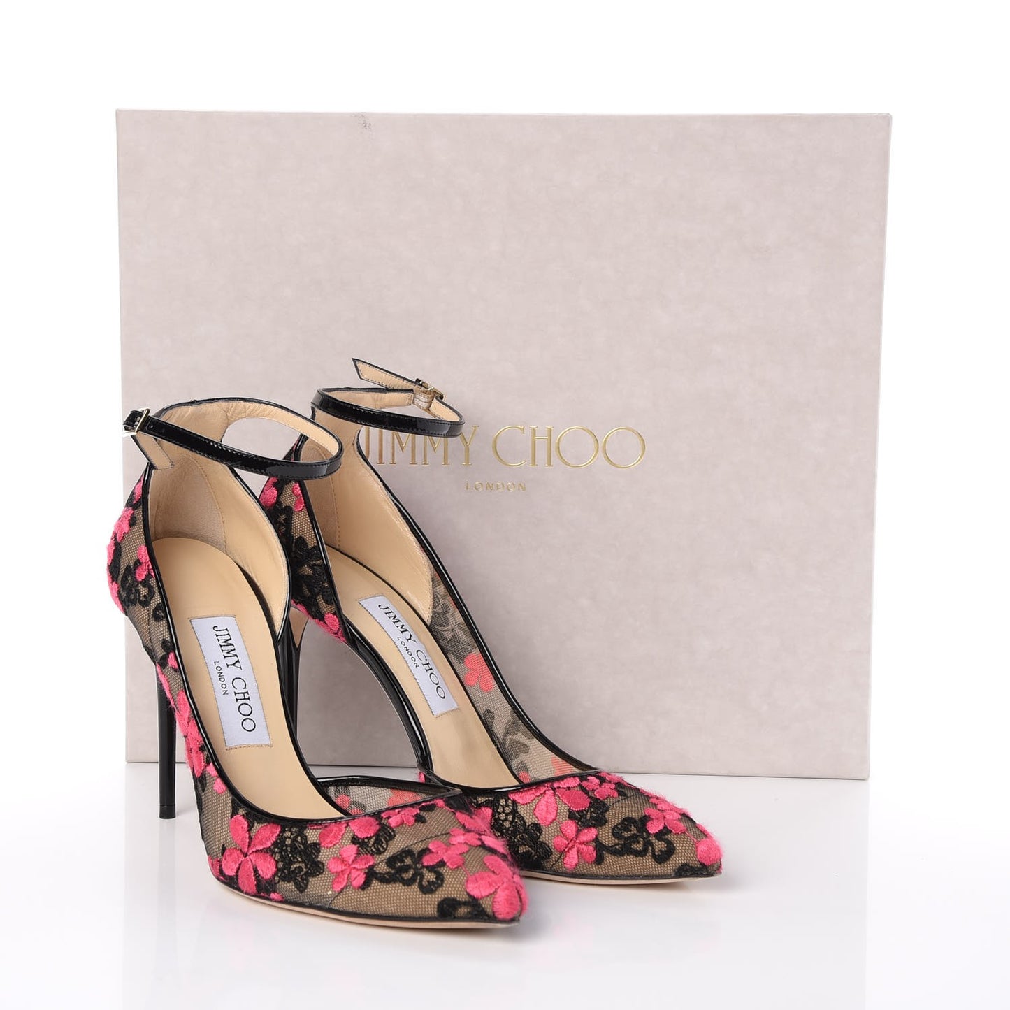 Flower Embroidered Lace Lucy 100 Pumps 37.5 Black Dahlia
