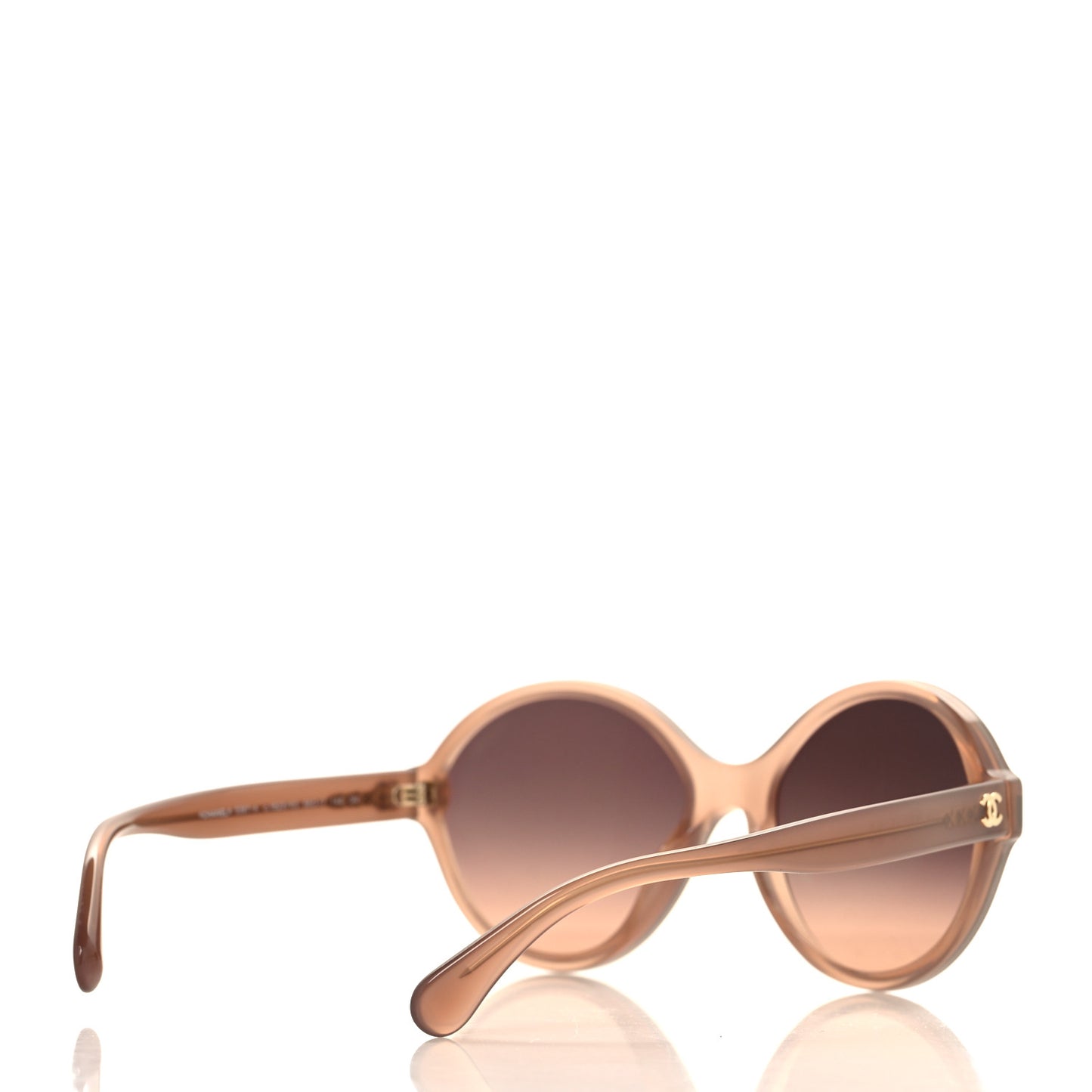 Acetate Mirrored Round Sunglasses 5387 Beige