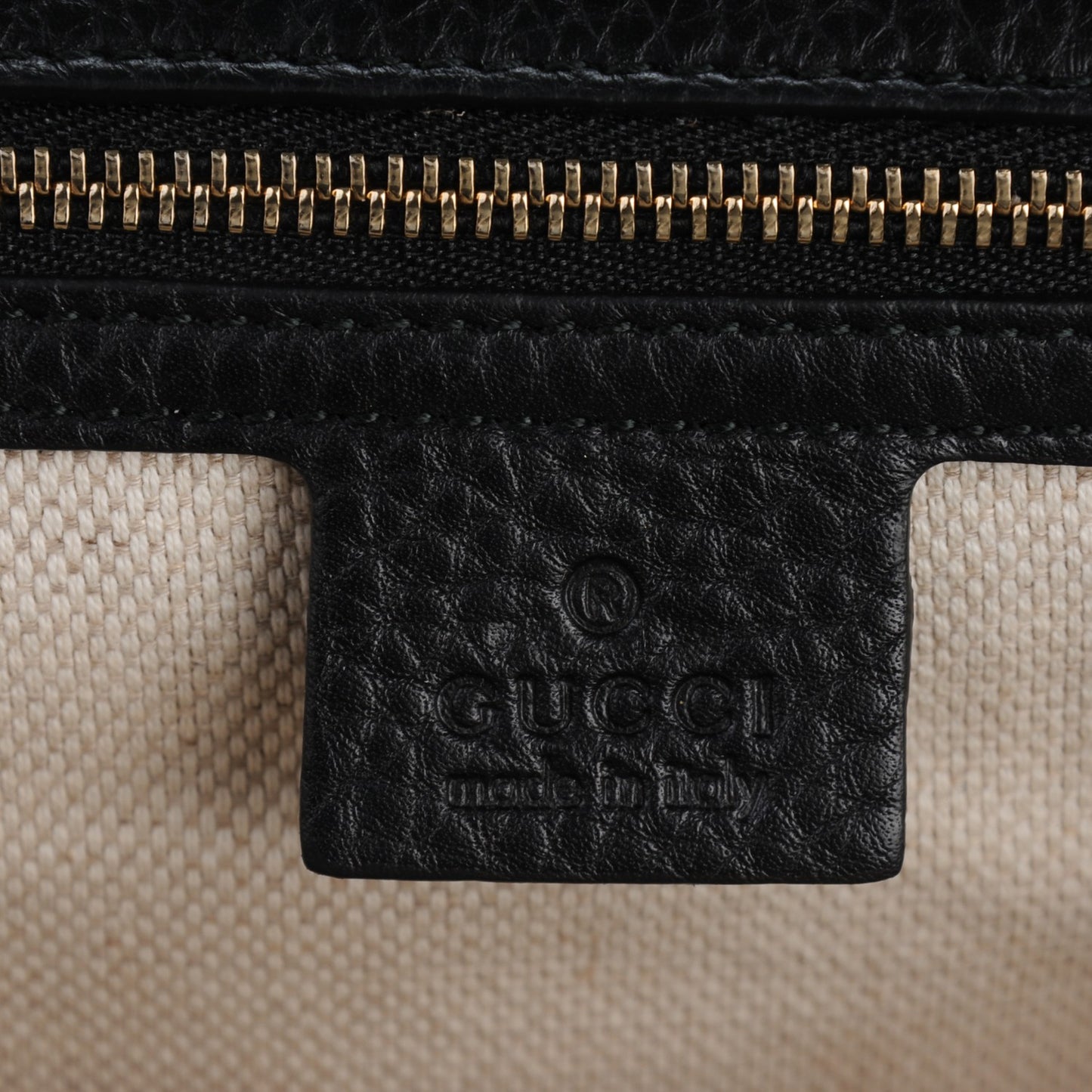 Pebbled Calfskin Medium Soho Clutch Black