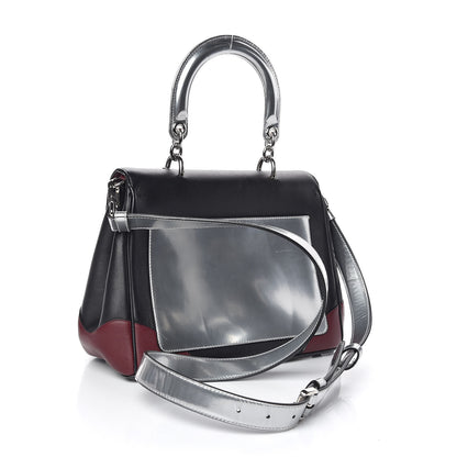 Christian Dior Metallic Patent Smooth Calfskin Small Tri-Color Be Dior Flap Black Silver 3 of 9