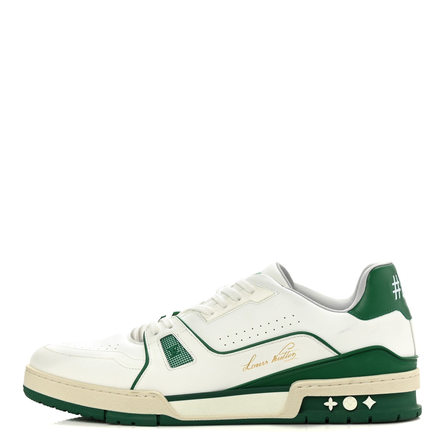 Louis Vuitton Calfskin Mens LV Trainer Sneakers 12 Green 1 of 10