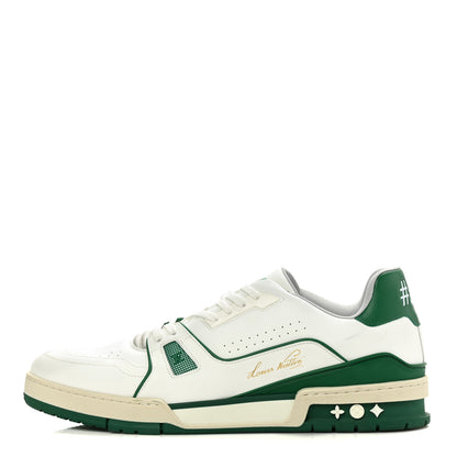 Louis Vuitton Calfskin Mens LV Trainer Sneakers 12 Green 1 of 10