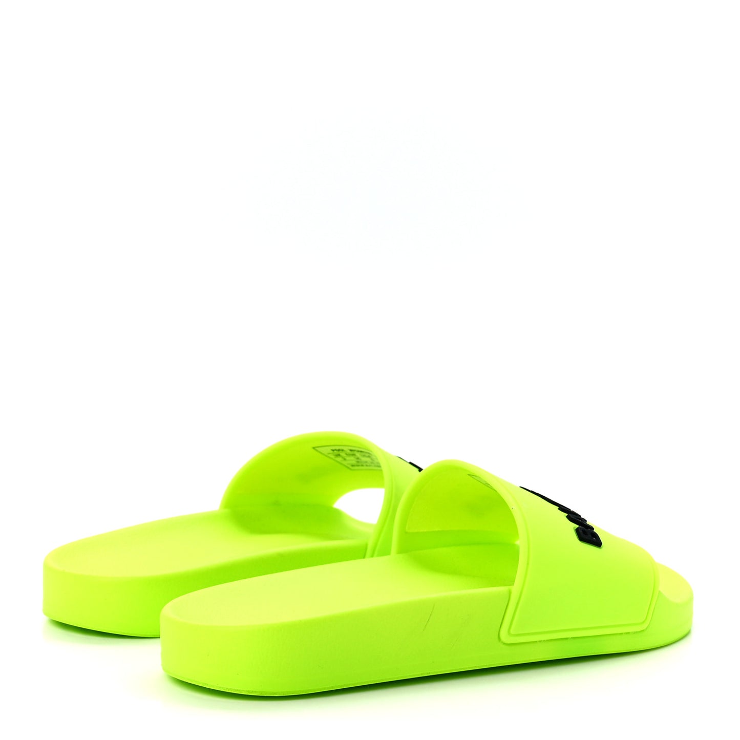 Smooth Rubber Logo Bi-Color Womens Pool Slide Sandals 36 Fluo Yellow Black