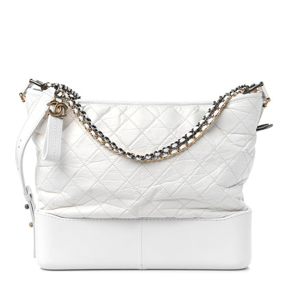Chanel Aged Calfskin Quilted Large Gabrielle Hobo White 1 of 11