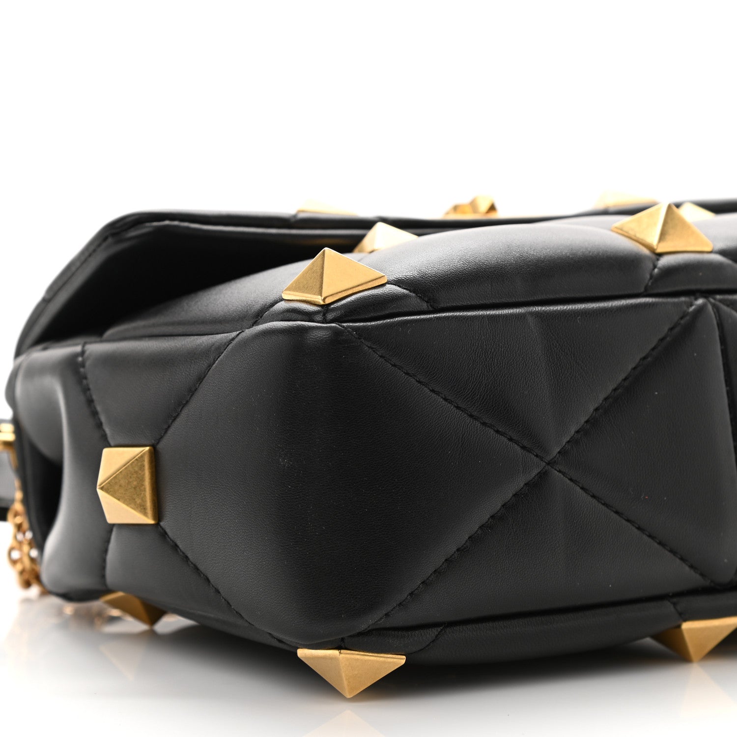 Valentino Garavani Nappa Medium Roman Stud Shoulder Bag Black 8 of 9