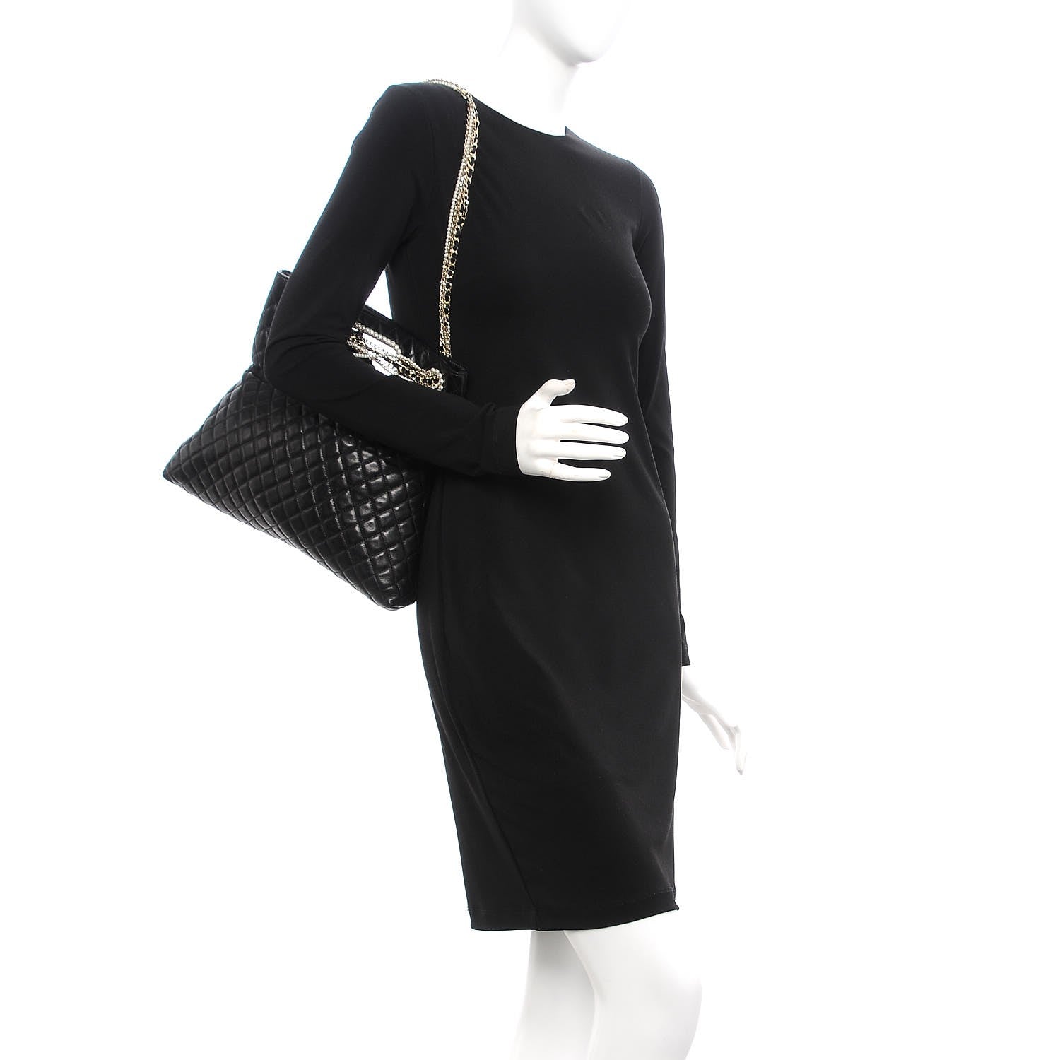 Chanel Lambskin Quilted Westminster Pearls Convertible Tote Black 2 of 8