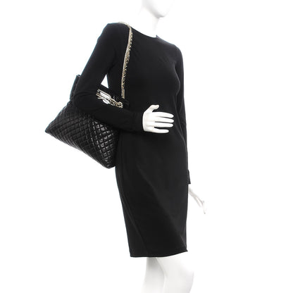 Chanel Lambskin Quilted Westminster Pearls Convertible Tote Black 2 of 8