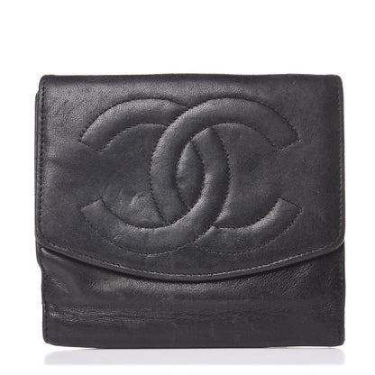Chanel Lambskin Timeless CC Compact French Wallet Black 1 of 11