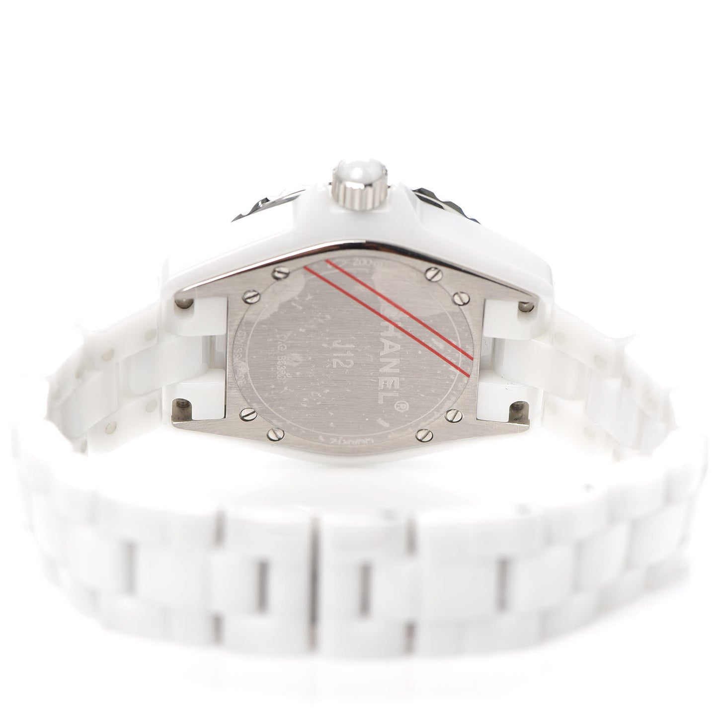 Stainless Steel Ceramic Diamond 33mm J12 Quartz Watch White