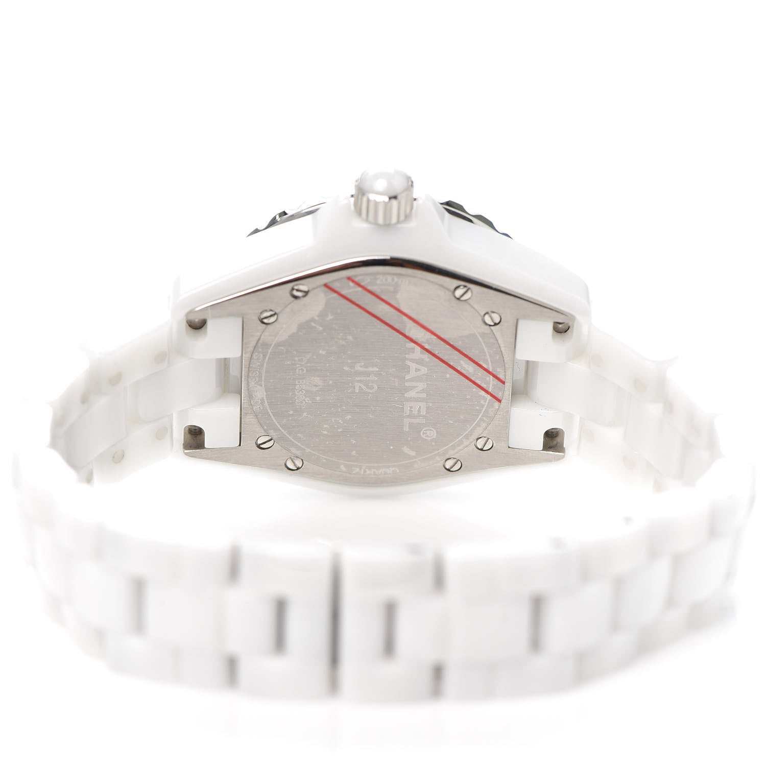 Chanel Stainless Steel Ceramic Diamond 33mm J12 Quartz Watch White 4 of 5