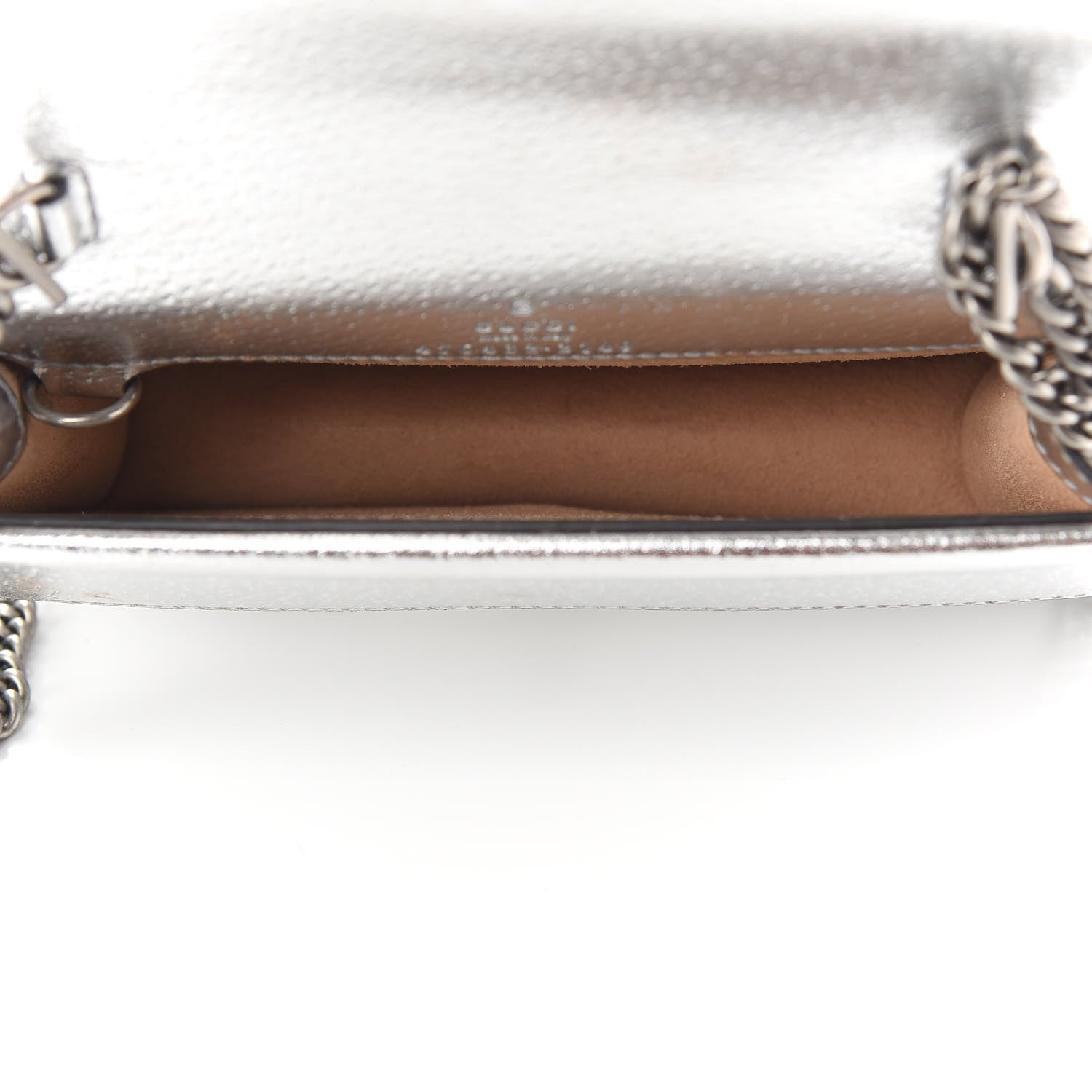 Gucci Metallic Calfskin Super Mini Dionysus Shoulder Bag Silver 5 of 9