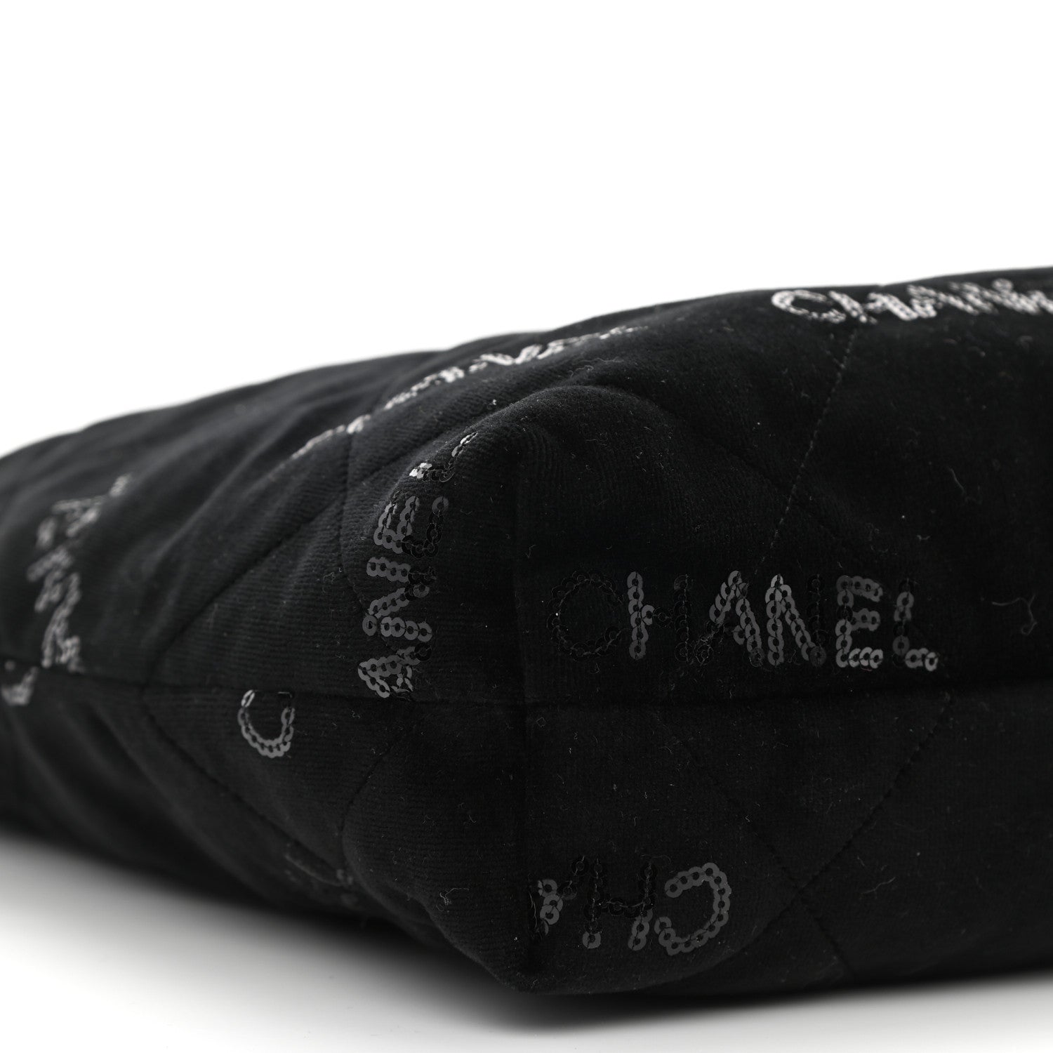 Chanel Velvet Sequin Quilted Small Chanel 22 Black 9 of 11