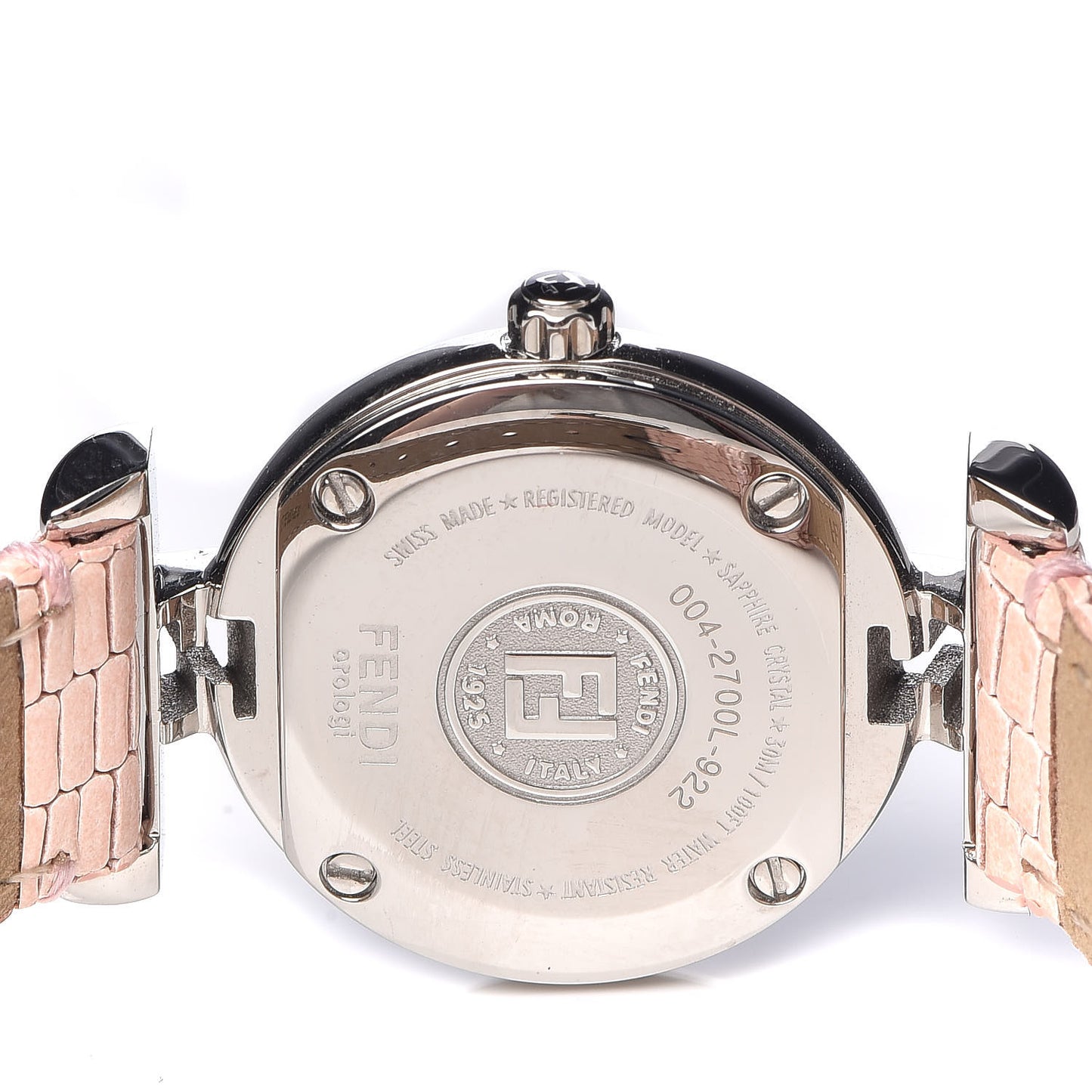 Stainless Steel Calfskin Diamond Pink Mother of Pearl 23mm Moda Quartz Watch