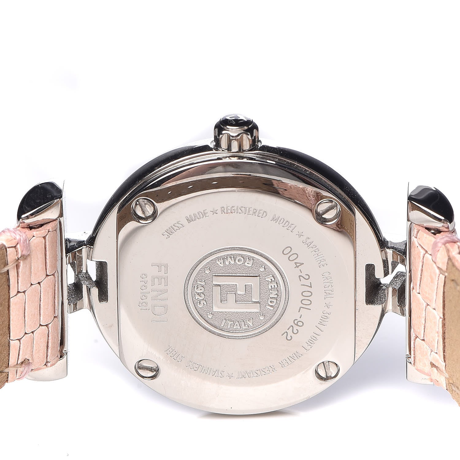 Fendi Stainless Steel Calfskin Diamond Pink Mother of Pearl 23mm Moda Quartz Watch 5 of 8