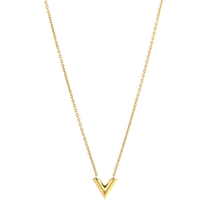 Louis Vuitton Essential V Necklace Gold 1 of 7