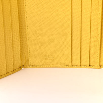 Prada Saffiano Metal Tri-Fold Wallet Girasole 8 of 8