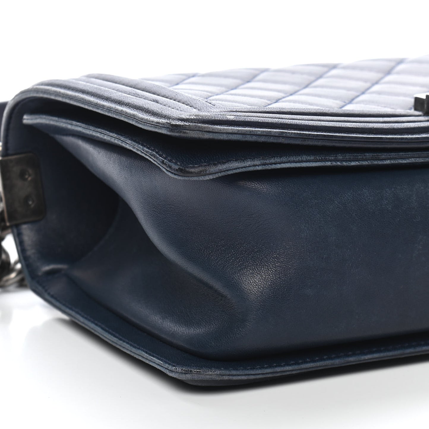Calfskin Quilted Medium Boy Flap Dark Navy