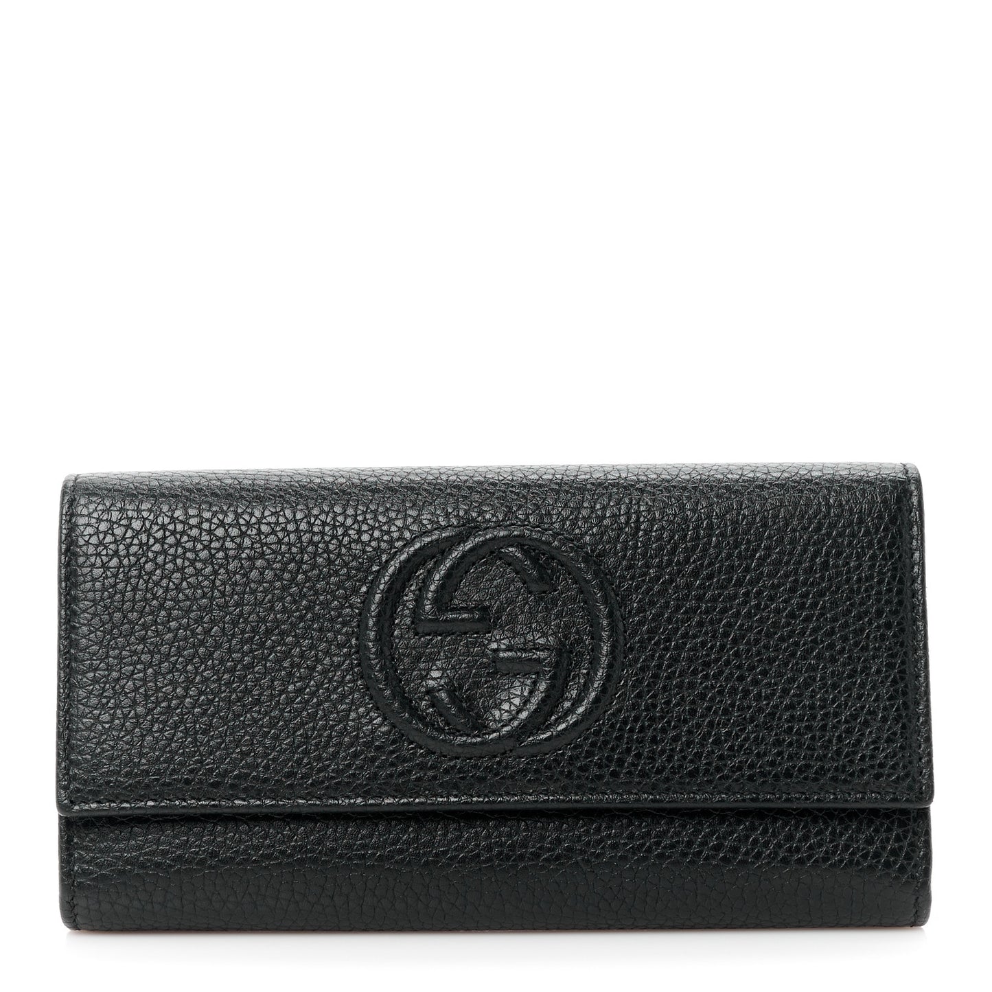 Pebbled Calfskin Large Soho Continental Wallet Black