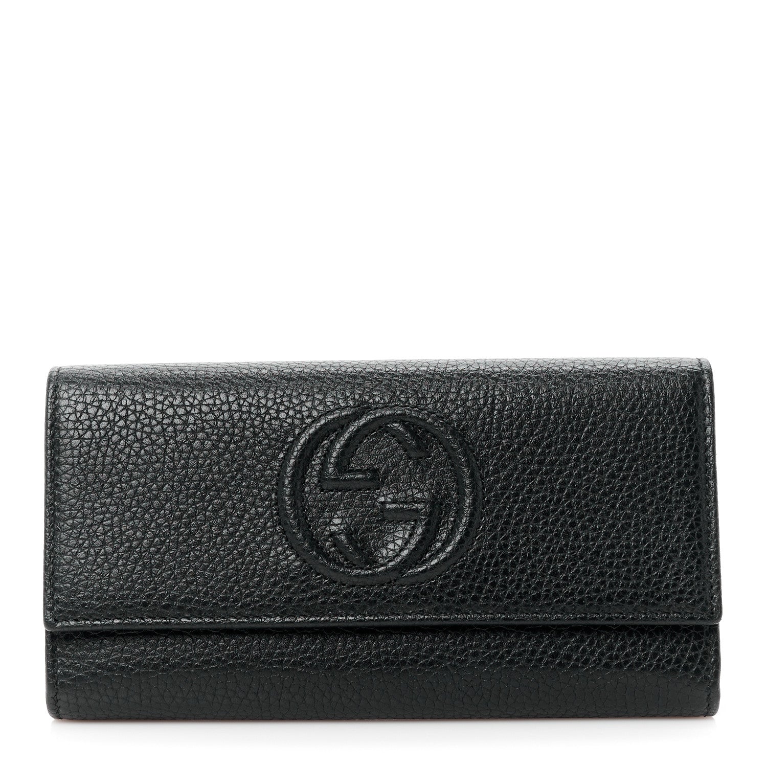 Gucci Pebbled Calfskin Large Soho Continental Wallet Black 1 of 11