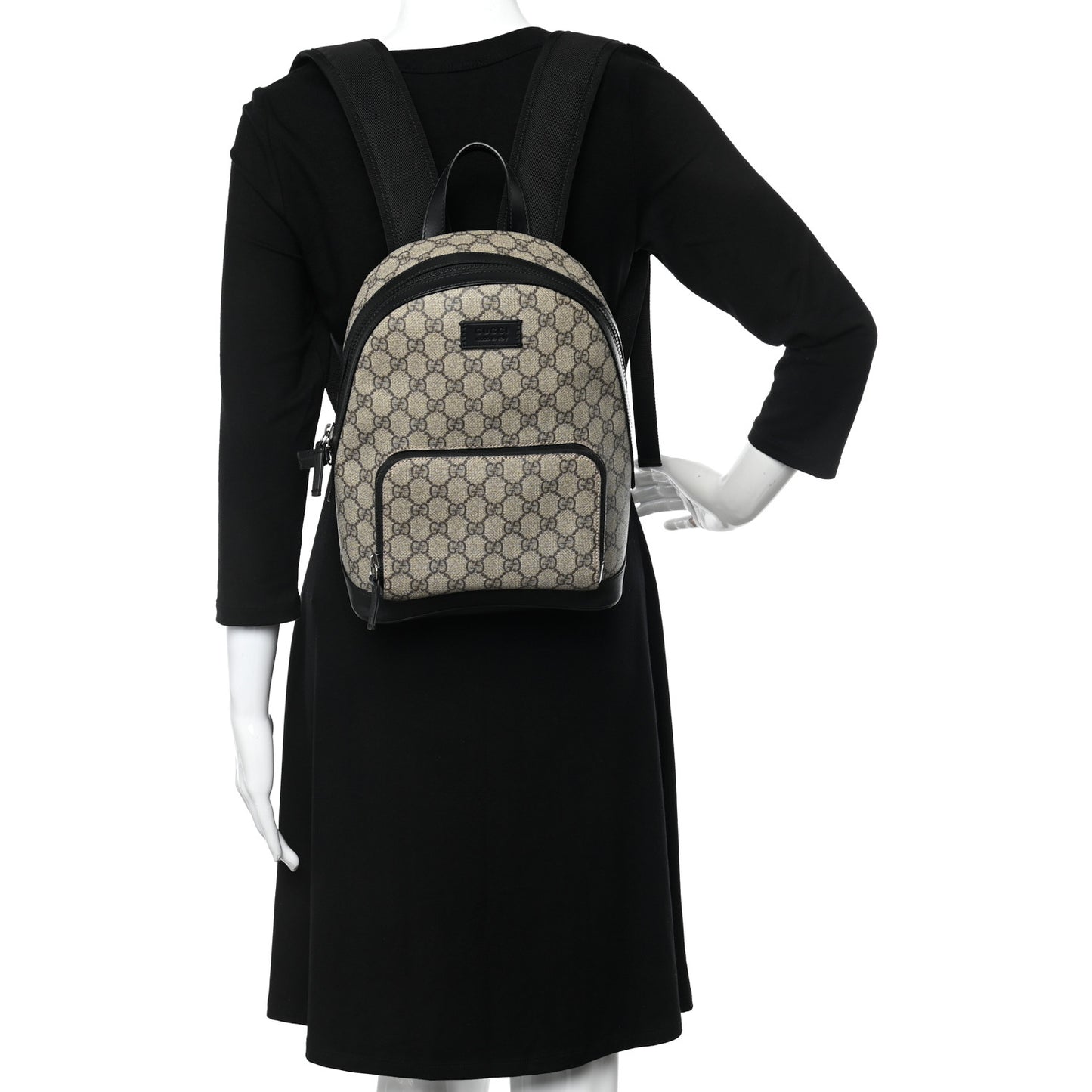 GG Supreme Monogram Small Eden Day Backpack Black