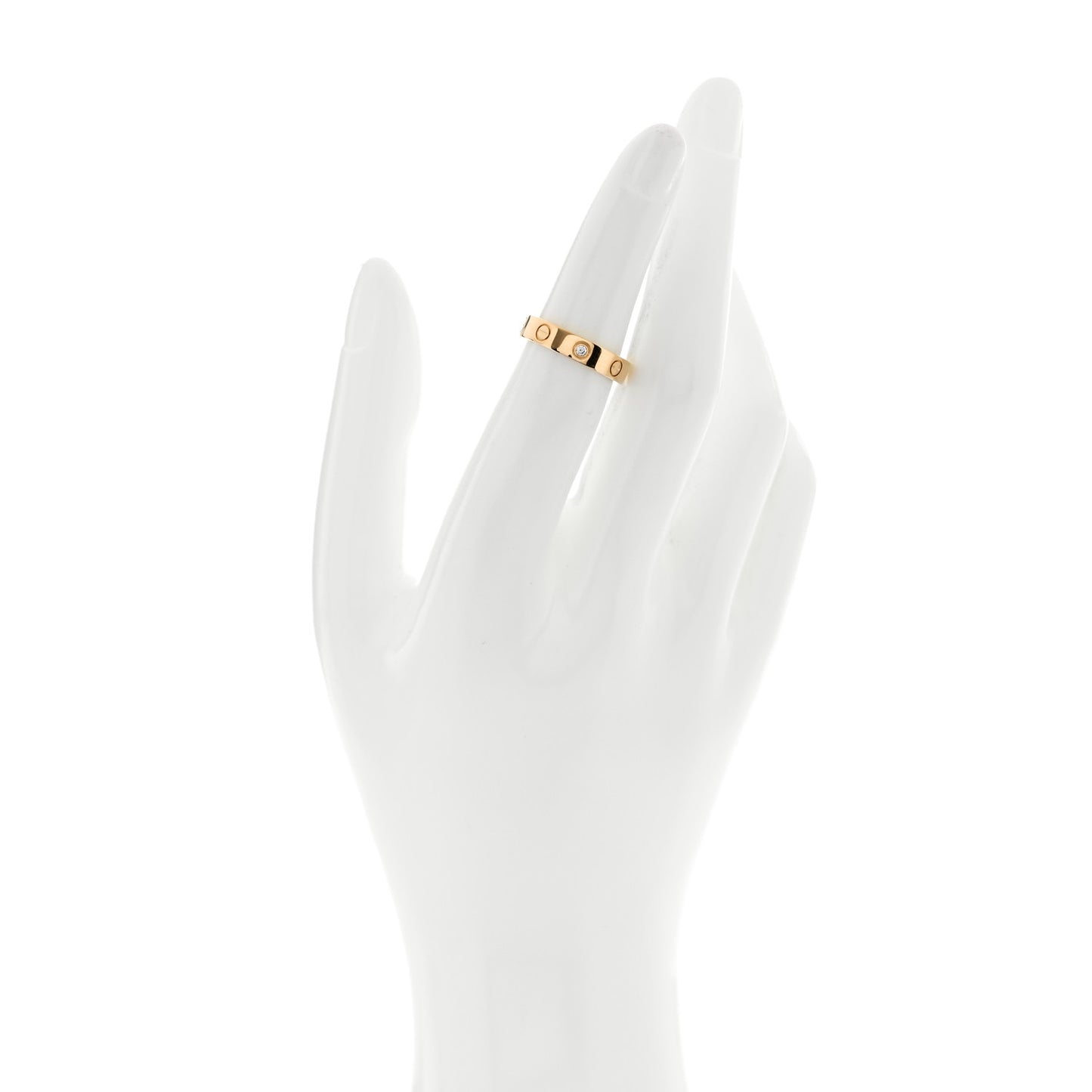18K Yellow Gold Diamond 4mm LOVE Wedding Band Ring 50 5.25