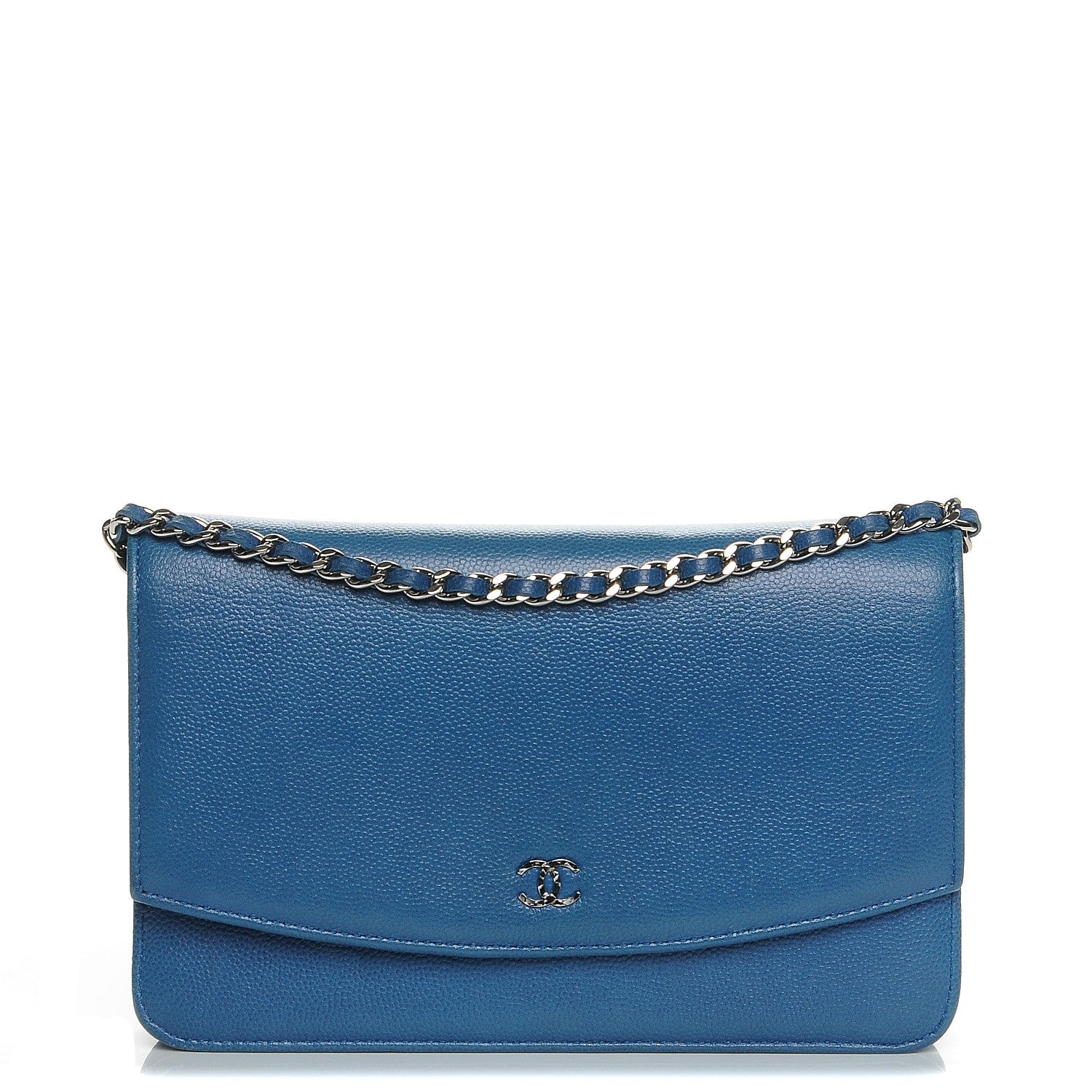 Chanel Caviar Sevruga Wallet on Chain WOC Blue 1 of 9