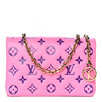 Louis Vuitton Lambskin Embossed Monogram Vuittamins Pochette Coussin Rose Violet 1 of 17