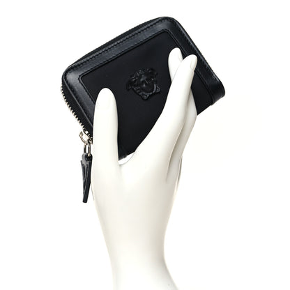 Versace Calfskin Nylon La Medusa Zip Around Lanyard Wallet Black 2 of 9