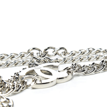 Chanel Enamel CC Chain Logo Belt Silver Black 3 of 4