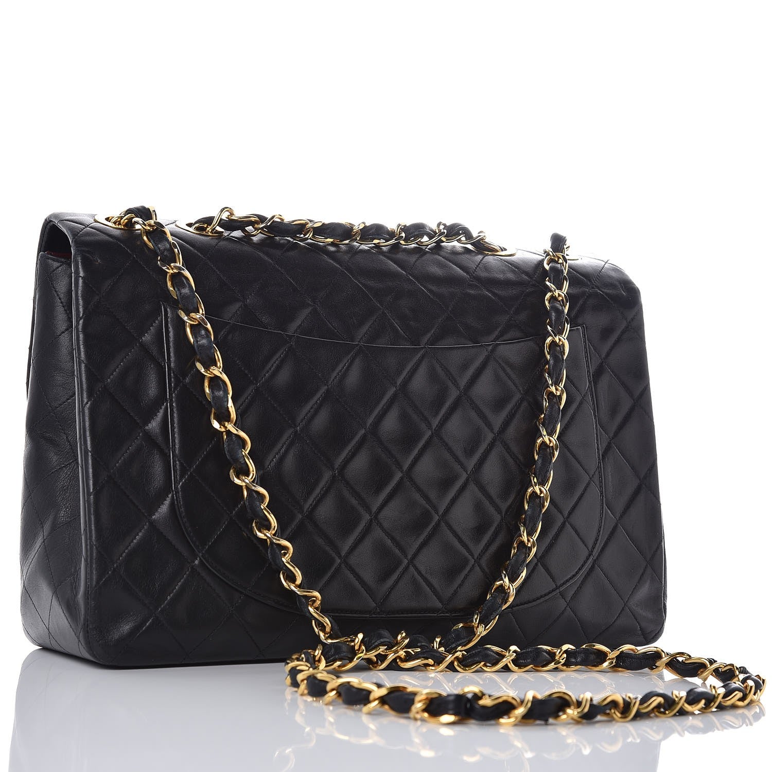 Chanel Lambskin Quilted XL Jumbo Single Flap Black 3 of 16
